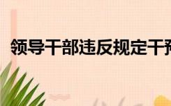 领导干部违反规定干预和插手市场经济活动