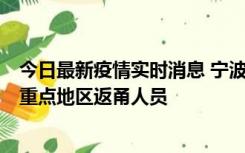 今日最新疫情实时消息 宁波昨日新增确诊病例1例，为省外重点地区返甬人员