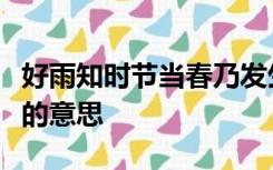 好雨知时节当春乃发生随风潜入夜润物细无声的意思