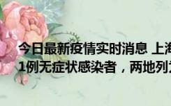 今日最新疫情实时消息 上海新增社会面1例本土确诊病例、1例无症状感染者，两地列为中风险区