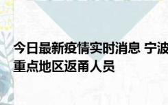 今日最新疫情实时消息 宁波昨日新增确诊病例1例，为省外重点地区返甬人员