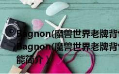 Bagnon(魔兽世界老牌背包整理插件) V1.13.3 怀旧服版（Bagnon(魔兽世界老牌背包整理插件) V1.13.3 怀旧服版功能简介）