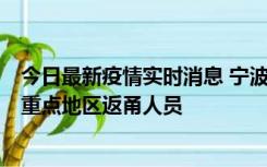 今日最新疫情实时消息 宁波昨日新增确诊病例1例，为省外重点地区返甬人员