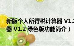 新版个人所得税计算器 V1.2 绿色版（新版个人所得税计算器 V1.2 绿色版功能简介）