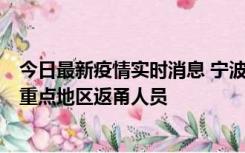 今日最新疫情实时消息 宁波昨日新增确诊病例1例，为省外重点地区返甬人员