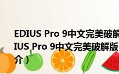 EDIUS Pro 9中文完美破解版 V9.00.2903 免激活码版（EDIUS Pro 9中文完美破解版 V9.00.2903 免激活码版功能简介）