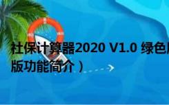 社保计算器2020 V1.0 绿色版（社保计算器2020 V1.0 绿色版功能简介）