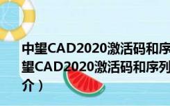 中望CAD2020激活码和序列号生成器 32/64位 绿色版（中望CAD2020激活码和序列号生成器 32/64位 绿色版功能简介）