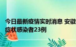 今日最新疫情实时消息 安徽10月12日新增确诊病例1例、无症状感染者23例