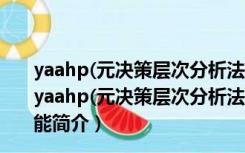 yaahp(元决策层次分析法软件) V12.0.6816 官方正式版（yaahp(元决策层次分析法软件) V12.0.6816 官方正式版功能简介）