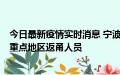 今日最新疫情实时消息 宁波昨日新增确诊病例1例，为省外重点地区返甬人员