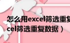 怎么用excel筛选重复数据的数量（怎么用excel筛选重复数据）