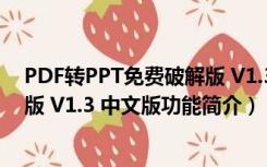 PDF转PPT免费破解版 V1.3 中文版（PDF转PPT免费破解版 V1.3 中文版功能简介）