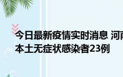 今日最新疫情实时消息 河南昨日新增本土确诊病例12例、本土无症状感染者23例