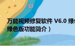 万能视频修复软件 V6.0 绿色版（万能视频修复软件 V6.0 绿色版功能简介）