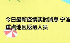 今日最新疫情实时消息 宁波昨日新增确诊病例1例，为省外重点地区返甬人员