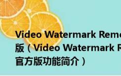 Video Watermark Remover(视频去水印软件) V1.0 官方版（Video Watermark Remover(视频去水印软件) V1.0 官方版功能简介）