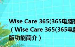 Wise Care 365(365电脑智能优化系统) V6.1.6 官方最新版（Wise Care 365(365电脑智能优化系统) V6.1.6 官方最新版功能简介）