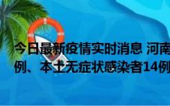 今日最新疫情实时消息 河南10月21日新增本土确诊病例13例、本土无症状感染者14例