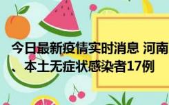 今日最新疫情实时消息 河南10月22日新增本土确诊病例6例、本土无症状感染者17例