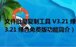 文件批量复制工具 V3.21 绿色免费版（文件批量复制工具 V3.21 绿色免费版功能简介）