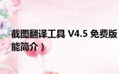 截图翻译工具 V4.5 免费版（截图翻译工具 V4.5 免费版功能简介）