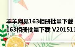 羊羊网易163相册批量下载 V20151130 绿色版（羊羊网易163相册批量下载 V20151130 绿色版功能简介）