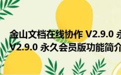 金山文档在线协作 V2.9.0 永久会员版（金山文档在线协作 V2.9.0 永久会员版功能简介）