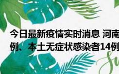 今日最新疫情实时消息 河南10月21日新增本土确诊病例13例、本土无症状感染者14例