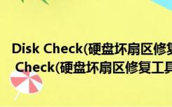 Disk Check(硬盘坏扇区修复工具) V1.2 绿色免费版（Disk Check(硬盘坏扇区修复工具) V1.2 绿色免费版功能简介）