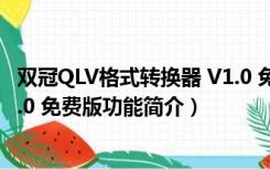 双冠QLV格式转换器 V1.0 免费版（双冠QLV格式转换器 V1.0 免费版功能简介）