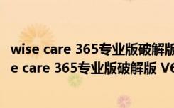 wise care 365专业版破解版 V6.3.3.611 绿色便携版（wise care 365专业版破解版 V6.3.3.611 绿色便携版功能简介）