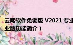 云熙软件免锁版 V2021 专业版（云熙软件免锁版 V2021 专业版功能简介）