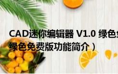 CAD迷你编辑器 V1.0 绿色免费版（CAD迷你编辑器 V1.0 绿色免费版功能简介）