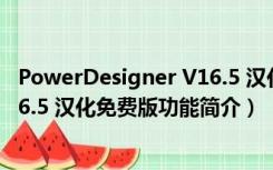 PowerDesigner V16.5 汉化免费版（PowerDesigner V16.5 汉化免费版功能简介）