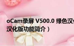 oCam录屏 V500.0 绿色汉化版（oCam录屏 V500.0 绿色汉化版功能简介）