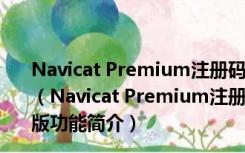 Navicat Premium注册码最新生成器 32/64位 绿色免费版（Navicat Premium注册码最新生成器 32/64位 绿色免费版功能简介）