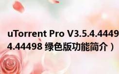 uTorrent Pro V3.5.4.44498 绿色版（uTorrent Pro V3.5.4.44498 绿色版功能简介）