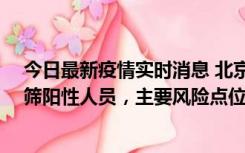 今日最新疫情实时消息 北京通州新增1例确诊病例和5例初筛阳性人员，主要风险点位公布