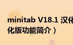 minitab V18.1 汉化版（minitab V18.1 汉化版功能简介）