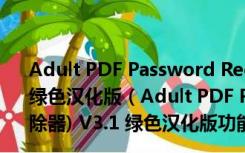 Adult PDF Password Recovery(PDF密码移除器) V3.1 绿色汉化版（Adult PDF Password Recovery(PDF密码移除器) V3.1 绿色汉化版功能简介）