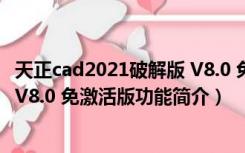 天正cad2021破解版 V8.0 免激活版（天正cad2021破解版 V8.0 免激活版功能简介）