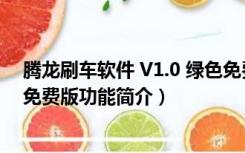 腾龙刷车软件 V1.0 绿色免费版（腾龙刷车软件 V1.0 绿色免费版功能简介）