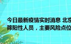 今日最新疫情实时消息 北京通州新增1例确诊病例和5例初筛阳性人员，主要风险点位公布