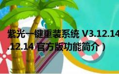 紫光一键重装系统 V3.12.14 官方版（紫光一键重装系统 V3.12.14 官方版功能简介）