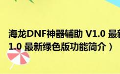 海龙DNF神器辅助 V1.0 最新绿色版（海龙DNF神器辅助 V1.0 最新绿色版功能简介）