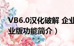 VB6.0汉化破解 企业版（VB6.0汉化破解 企业版功能简介）