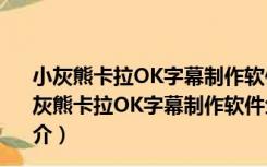 小灰熊卡拉OK字幕制作软件免注册版 V5.2 汉化最新版（小灰熊卡拉OK字幕制作软件免注册版 V5.2 汉化最新版功能简介）