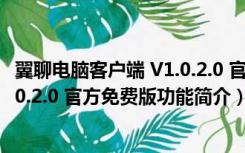 翼聊电脑客户端 V1.0.2.0 官方免费版（翼聊电脑客户端 V1.0.2.0 官方免费版功能简介）