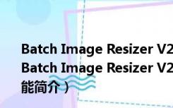 Batch Image Resizer V2.88 绿色版(图像批量处理软件)（Batch Image Resizer V2.88 绿色版(图像批量处理软件)功能简介）